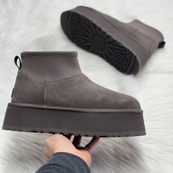 UGG Classic Mini Dipper Boot Thundercloud Womens Shoes 1168170-THND NEW Sz 9